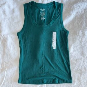 Nine West Teal Green Fitted Ribbed Sleeveless Tank Top size small